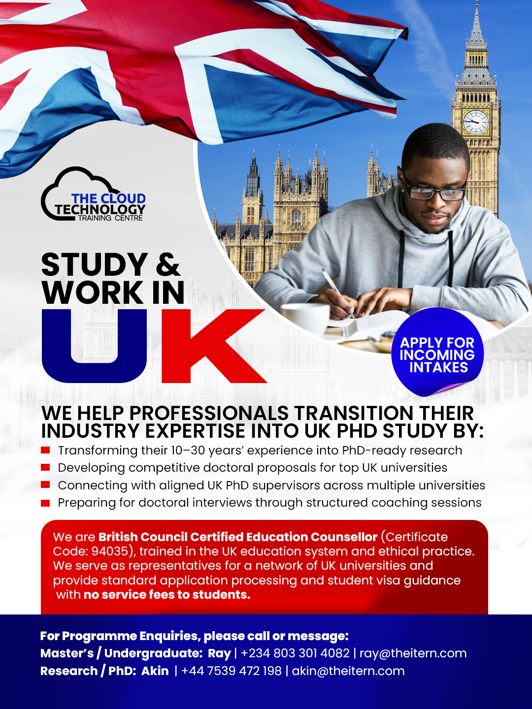 Supporting Professionals to Secure PhD in UK Universities